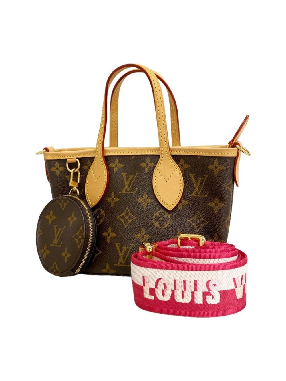 Louis Vuitton Handbag Monogram Neverfull BB Rose Peony 2-Way Bag